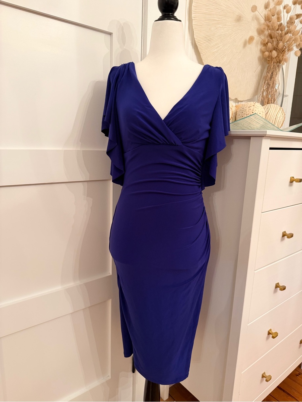 Lauren Ralph Lauren Cobalt Midi Wrap Dress